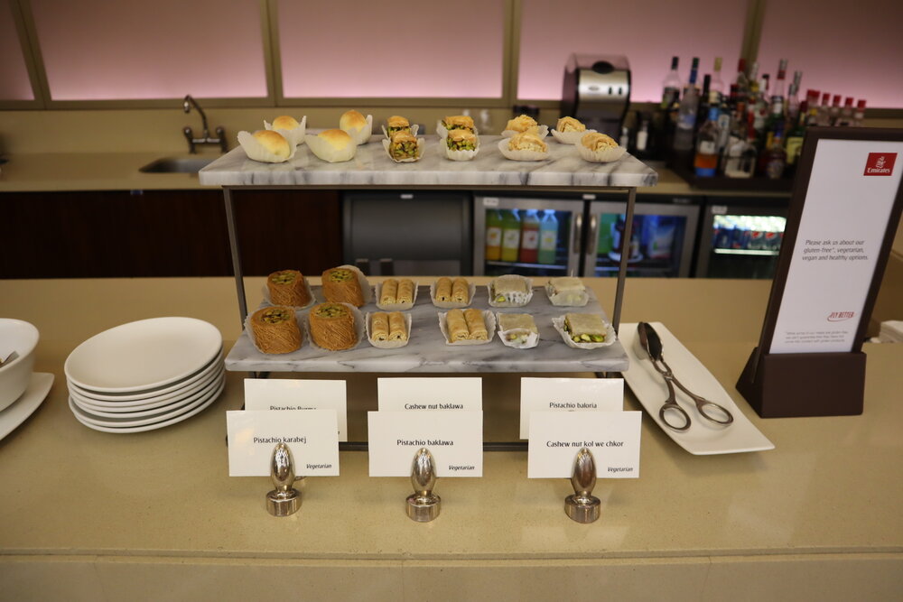 Emirates First Class Lounge (Concourse A) – Pastries and liquor