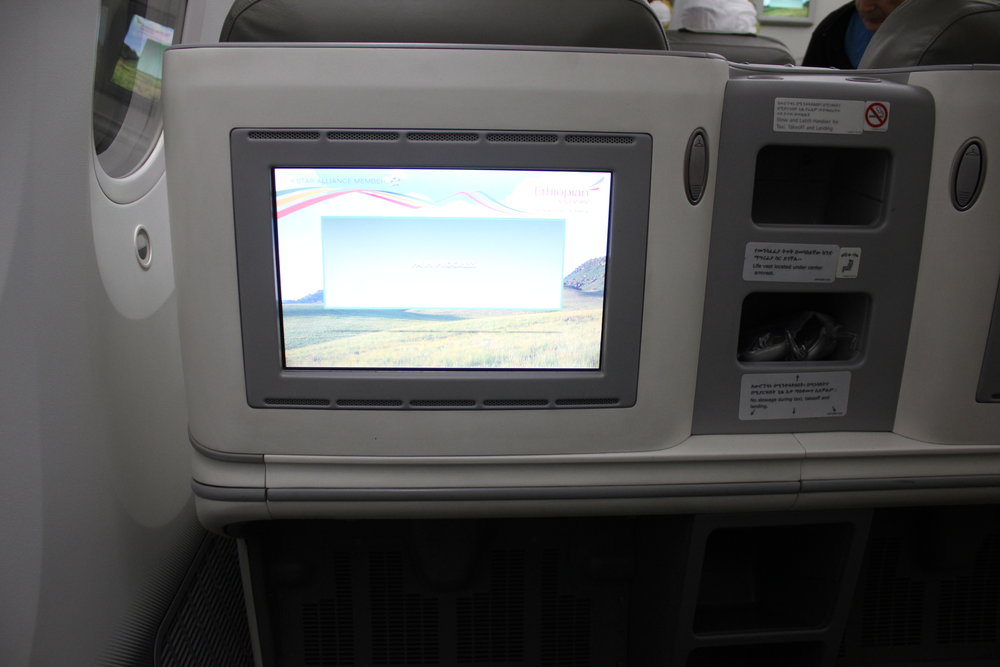 Ethiopian Airlines business class – Entertainment screen