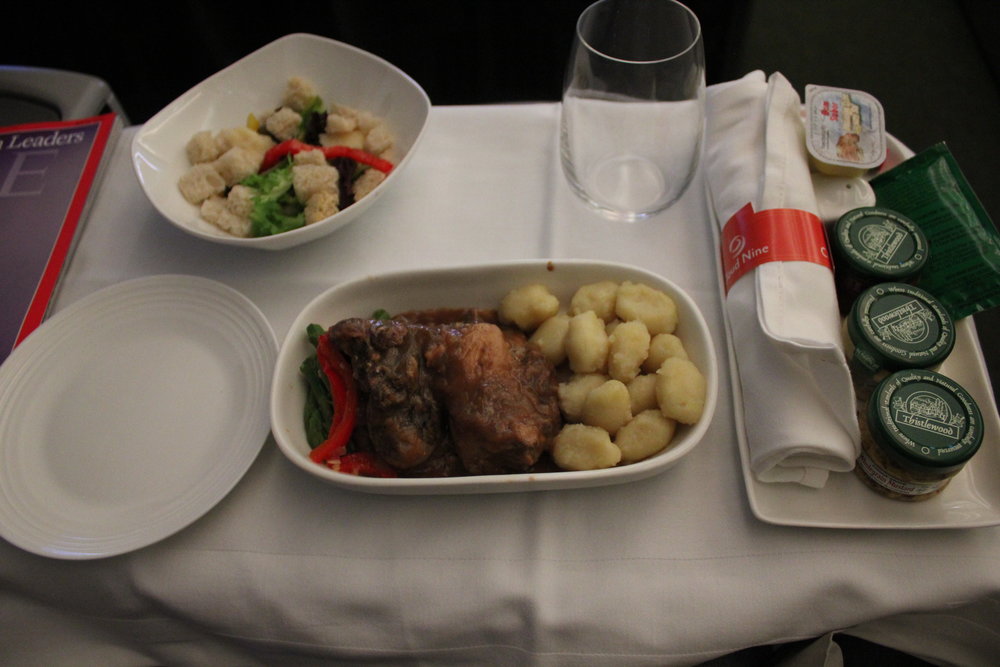 Ethiopian Airlines business class – Pork and gnocchi