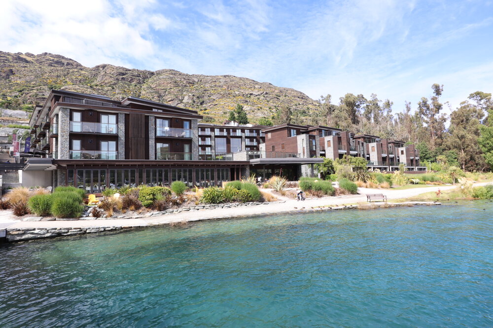 Hilton Queenstown – View of hotel from jetty