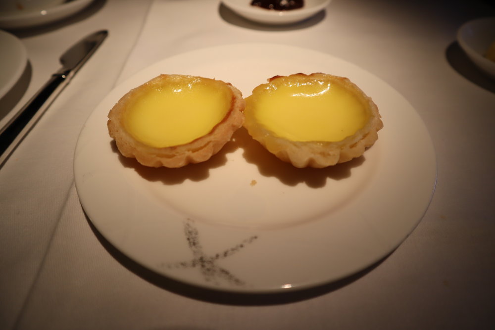 Cathay Pacific First Class – Hong Kong-style egg tarts