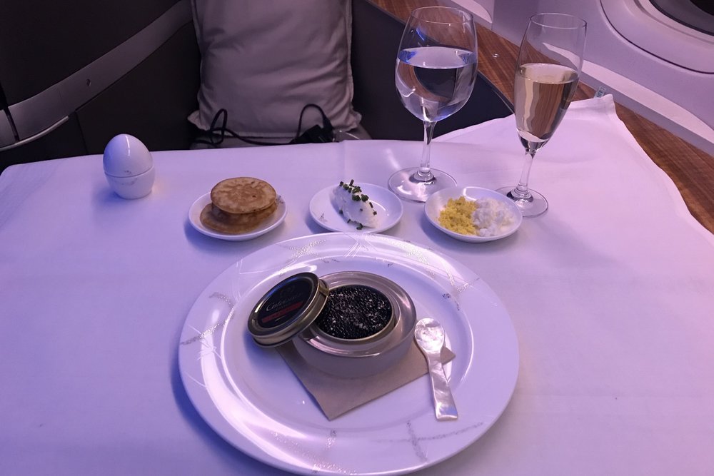 Cathay Pacific First Class – Caviar