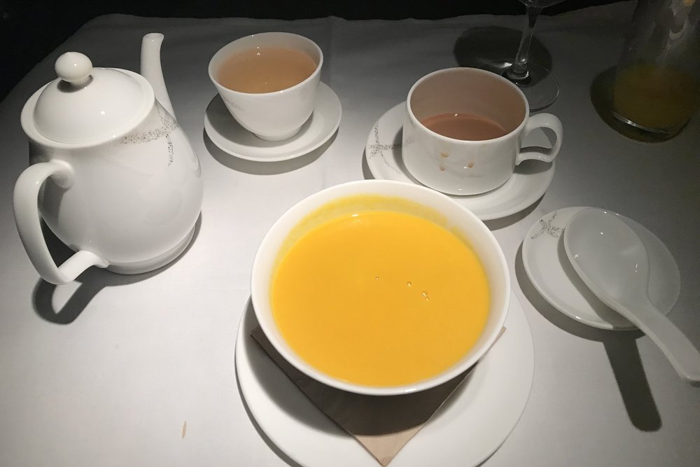 Cathay Pacific First Class – Pumpkin and coconut sweet soup