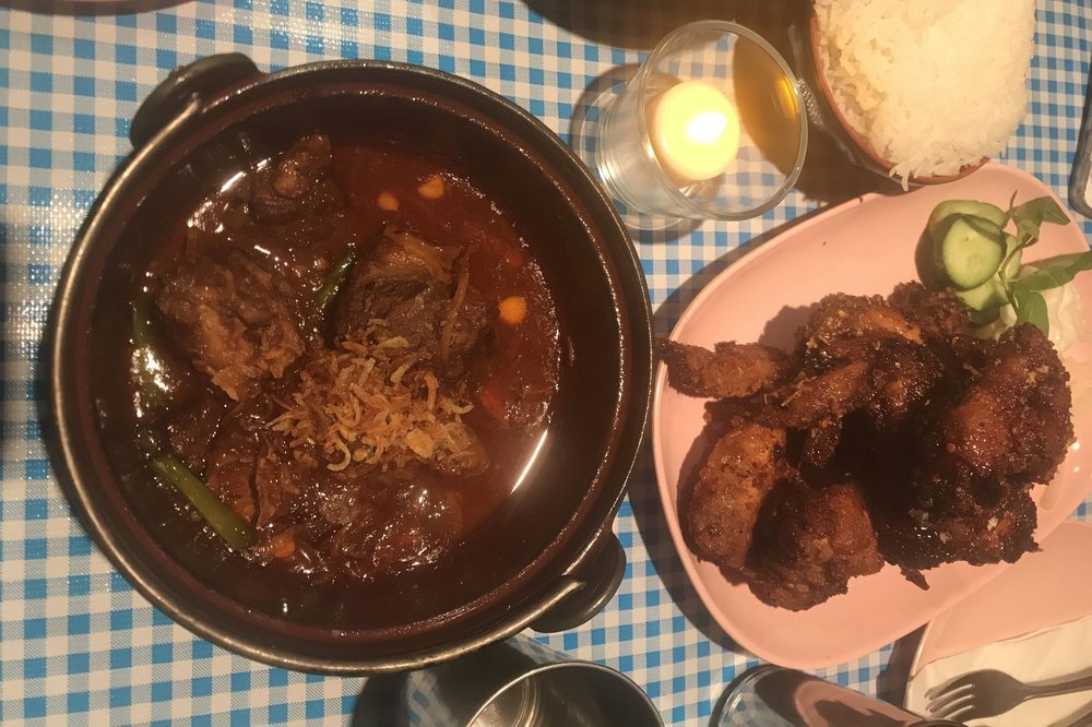 Beef stew and chicken wings at Pok Pok