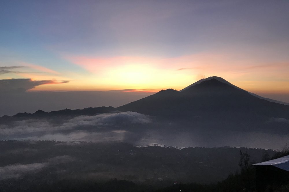 Sunrise view from the top of Mt. Batur, Bali