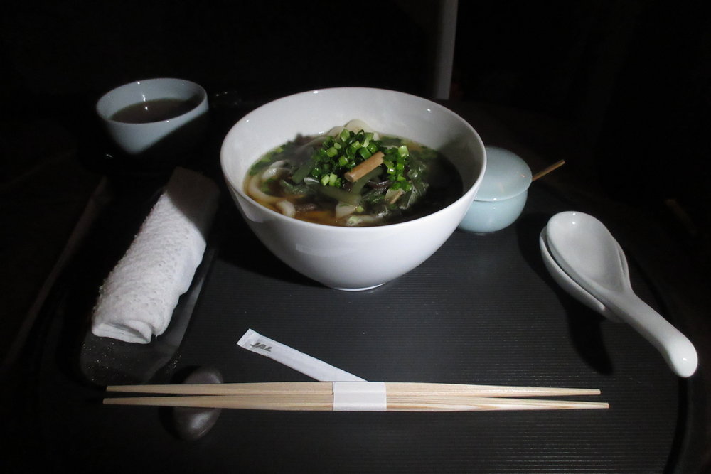 Japan Airlines First Class – Udon noodles