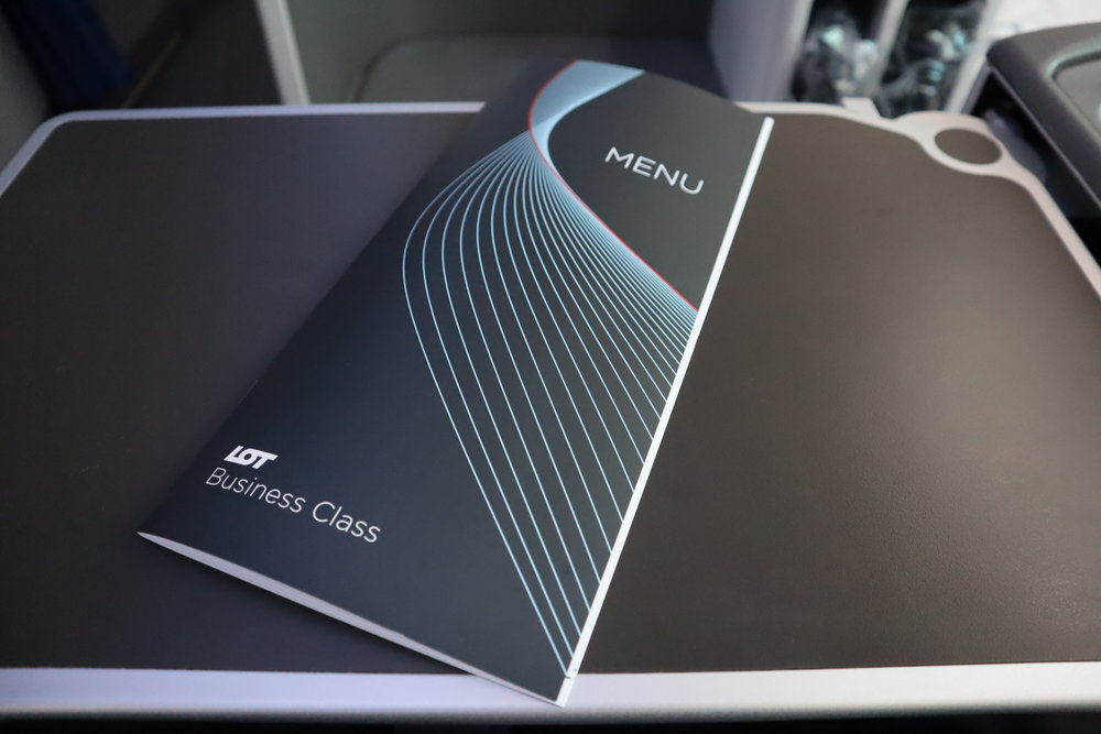 LOT Polish Airlines business class – Menu