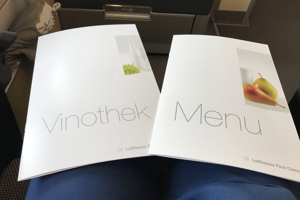 Lufthansa First Class – Menus