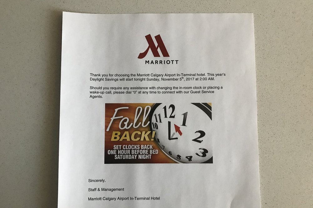 Calgary Airport Marriott In-Terminal Hotel – A kind note