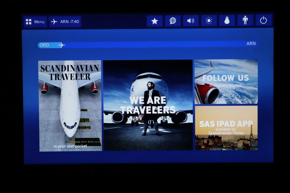 SAS business class – In-flight entertainment system