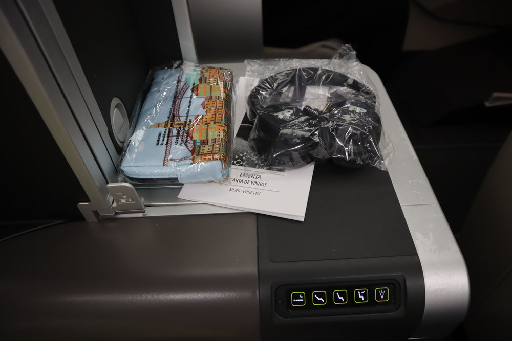 TAP Air Portugal business class – Items at seat