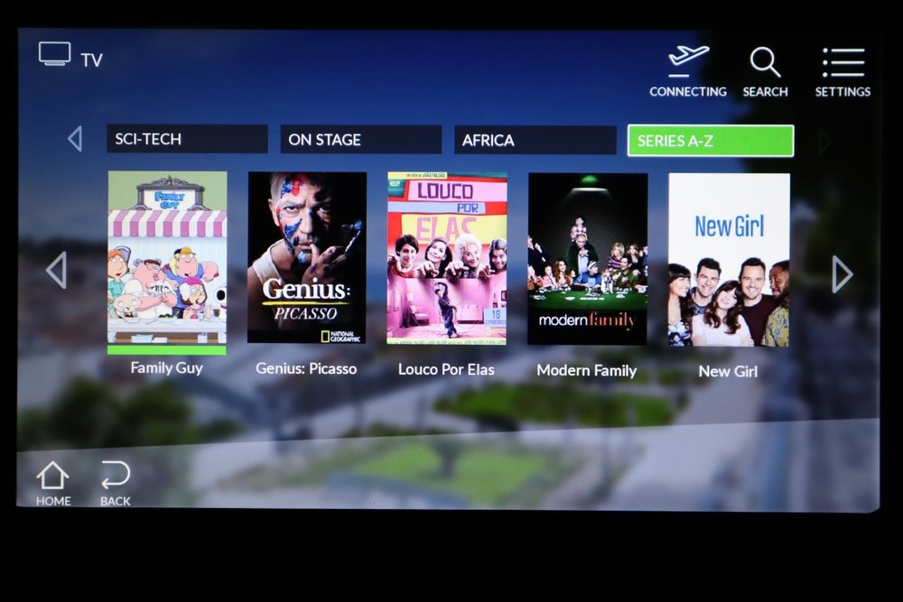 TAP Air Portugal business class – TV selection