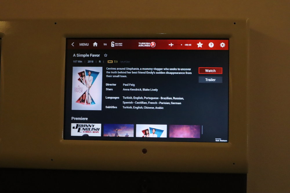 Turkish Airlines 777 business class – Movie selection