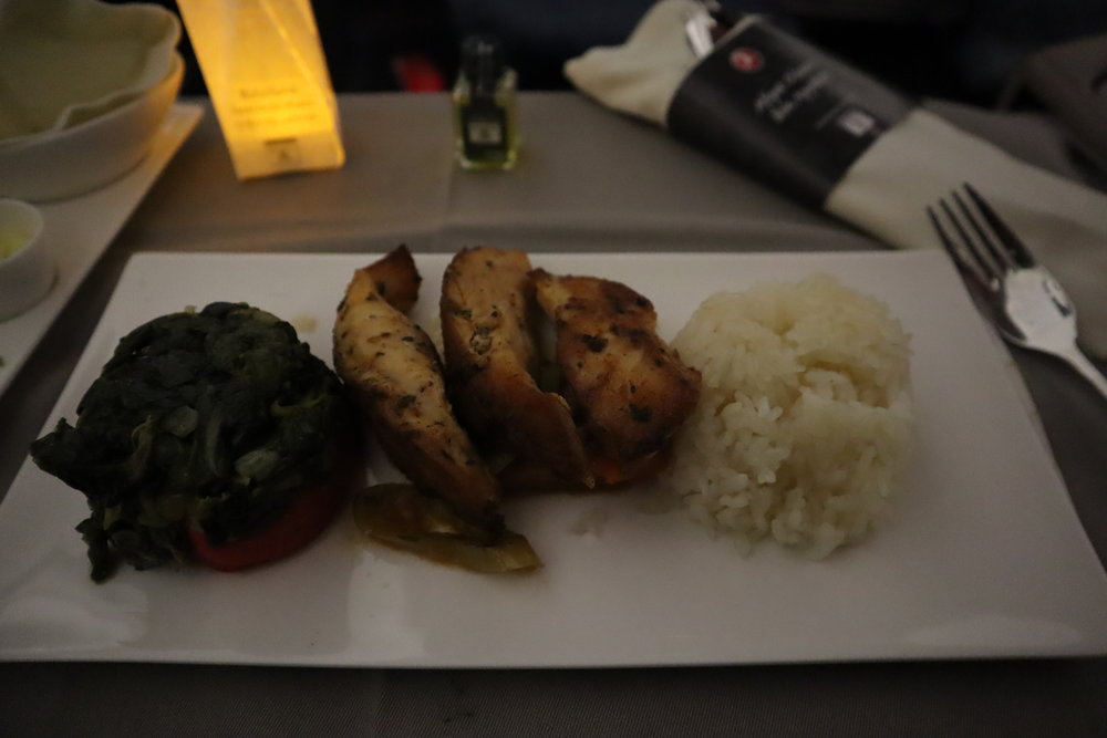 Turkish Airlines A330 business class – Herb-grilled baby chicken