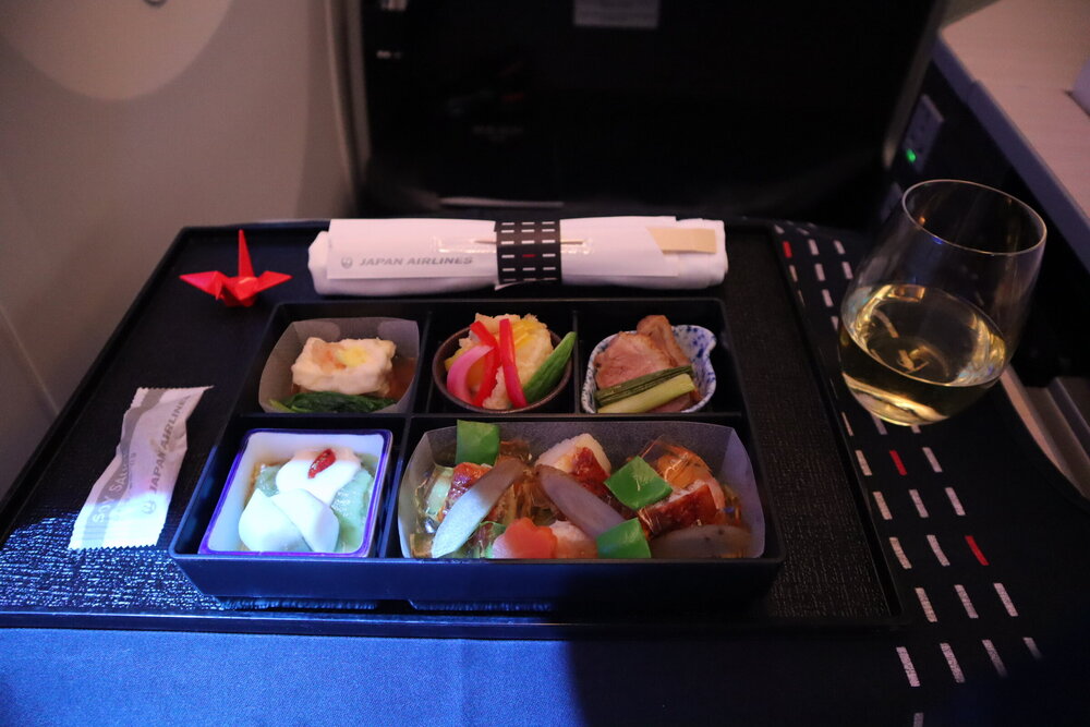 Japan Airlines business class – Japanese meal