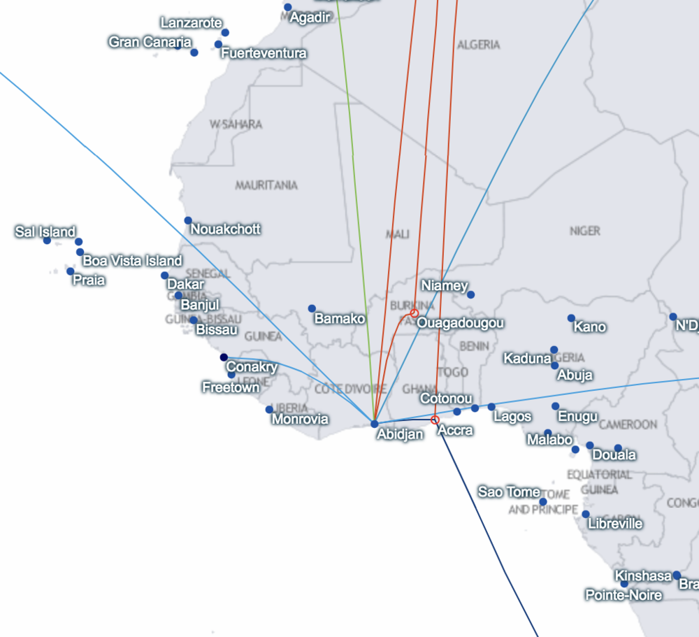 Abidjan-Flight-Map