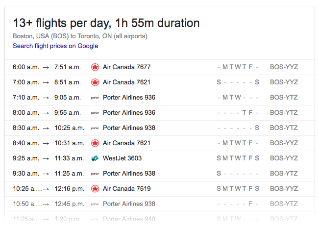 Flights-Boston-Toronto