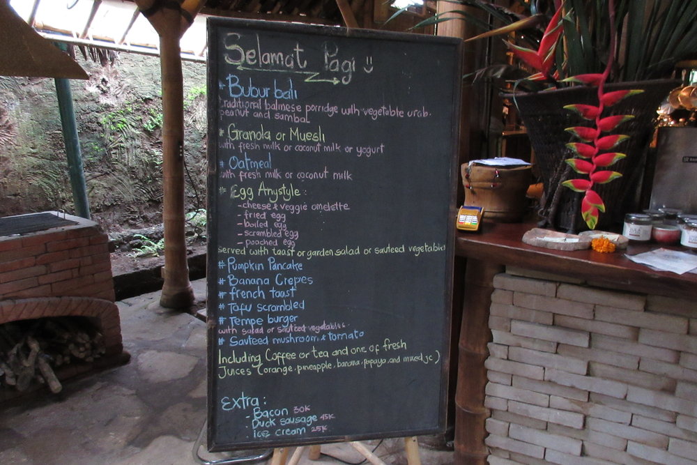 Bambu Indah Ubud – Breakfast menu