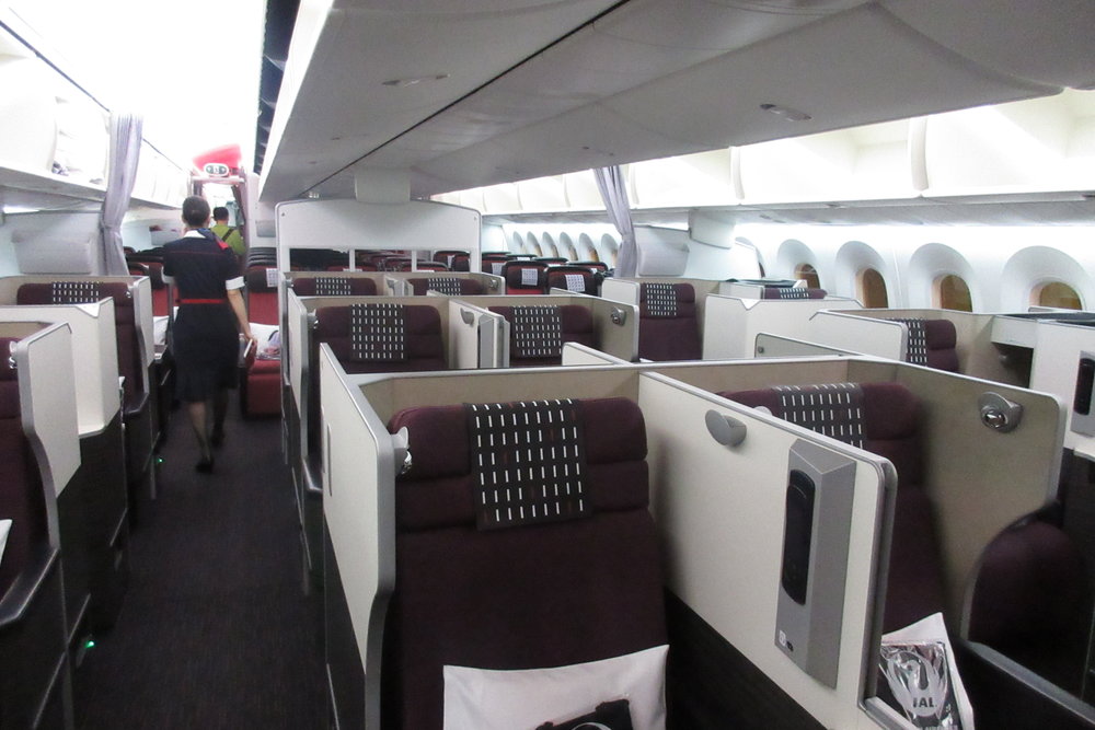 Japan Airlines business class cabin