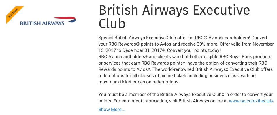 RBC to Avios 30% Conversion Bonus | Prince of Travel | Miles &amp; Points