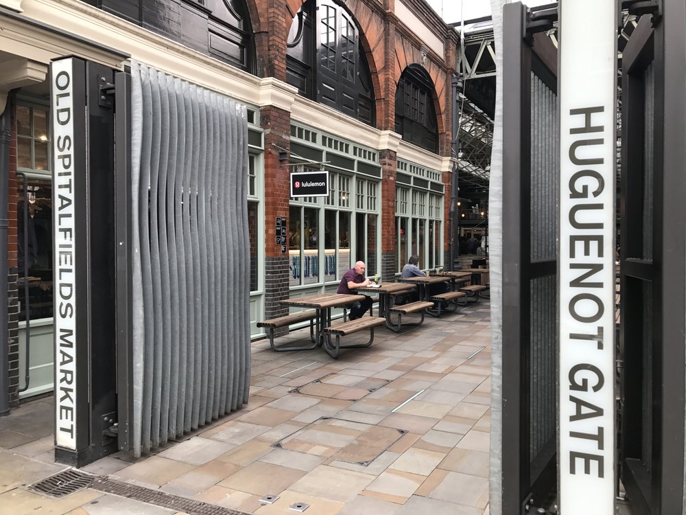 East London – Old Spitalfields Market Huguenot Gate