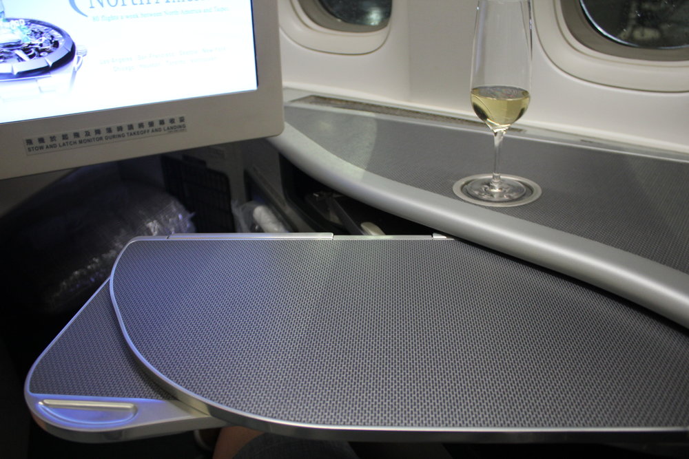 EVA Air business class – Tray table