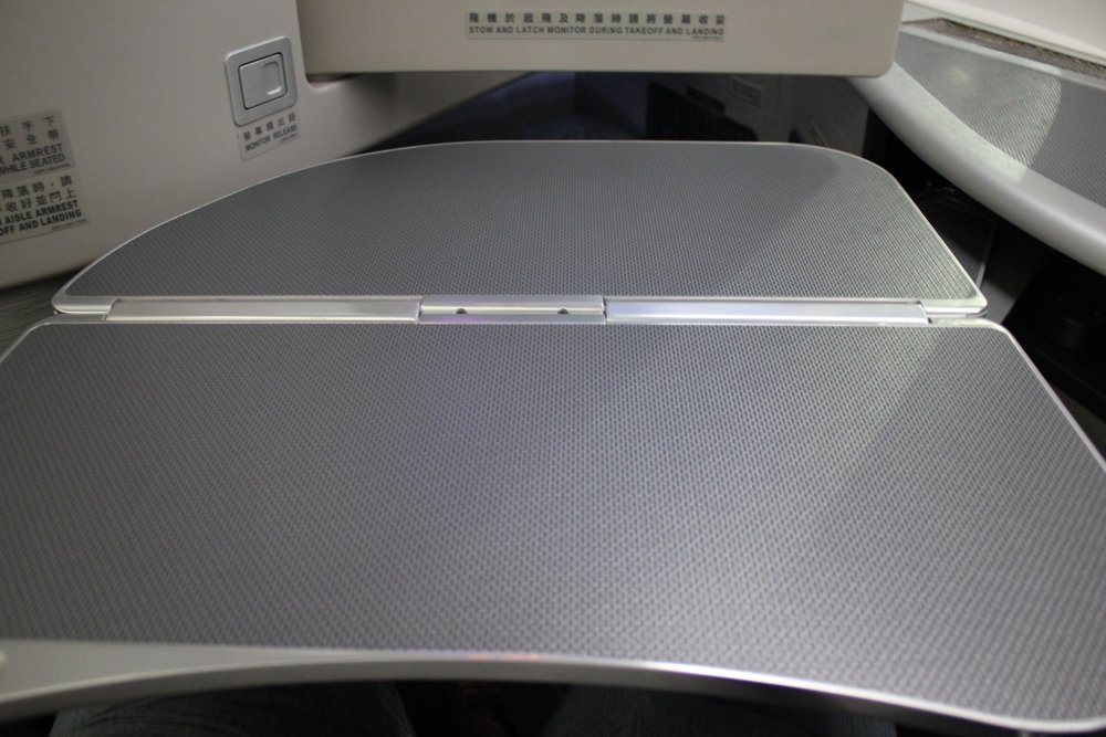 EVA Air business class – Tray table