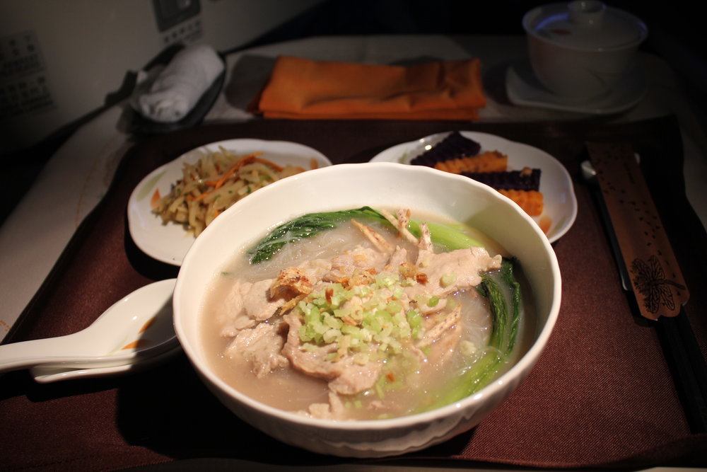 EVA Air business class – Pork and taro vermicelli