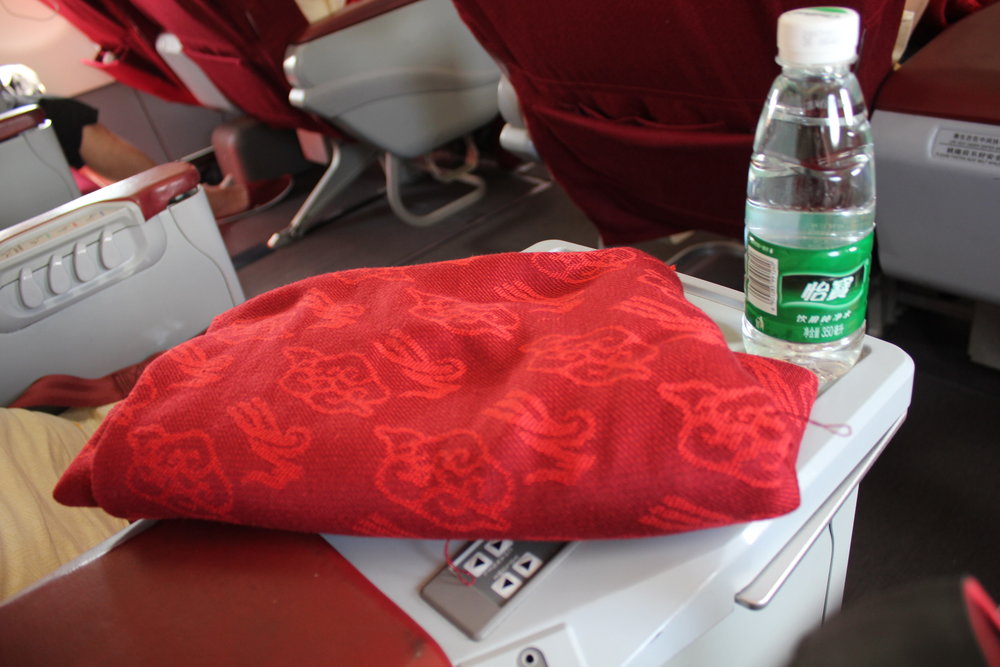 Shenzhen Airlines business class – Blanket and bottled water