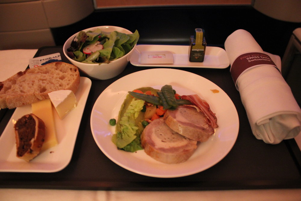 Swiss 777 business class – Quail galantine