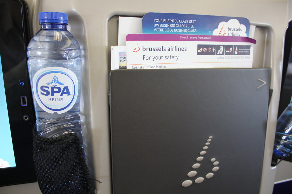 Brussels Airlines business class – Bottled water