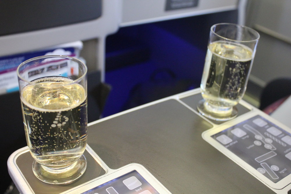 Brussels Airlines business class – Pre-departure champagne