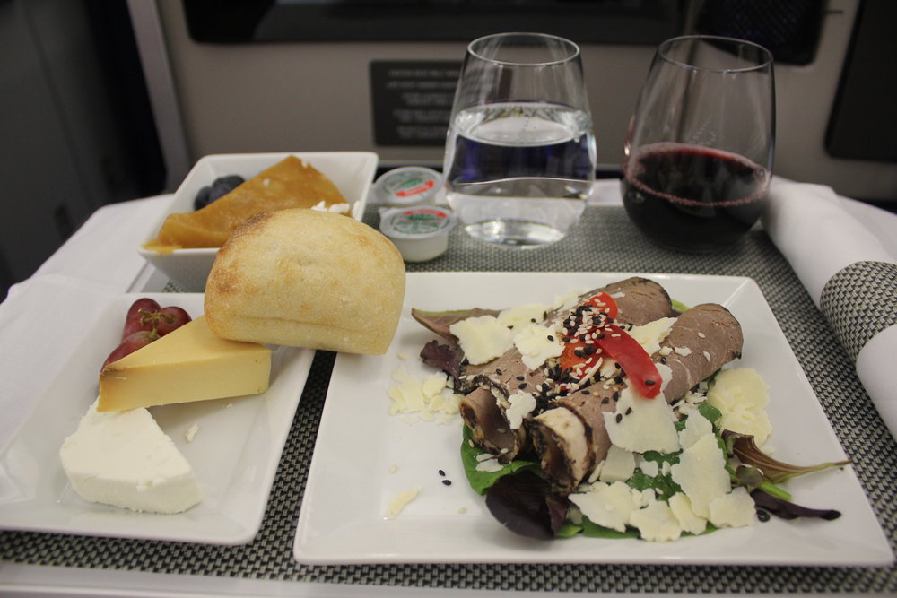 Brussels Airlines business class – Beef carpaccio