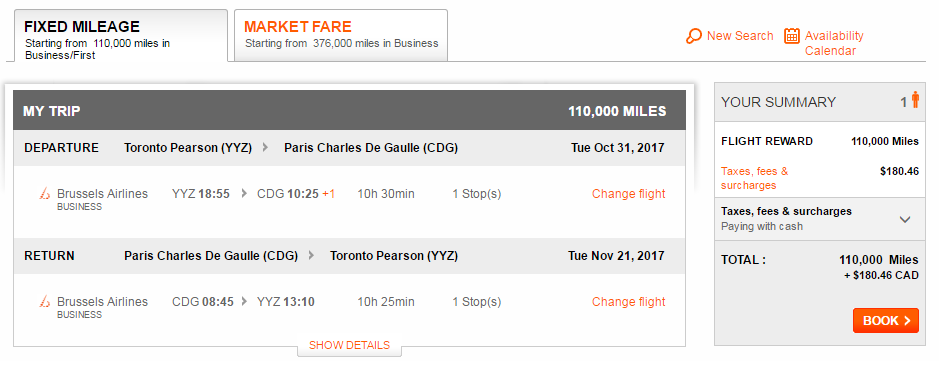 Toronto to Paris on Brussels Airlines Aeroplan Redemption No Fuel Surcharges| Prince of Travel | Miles &amp; Points