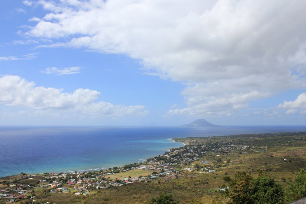 Brimstone Hill Fortress National Park – View of Sint Eustatius and (very faintly) Saba