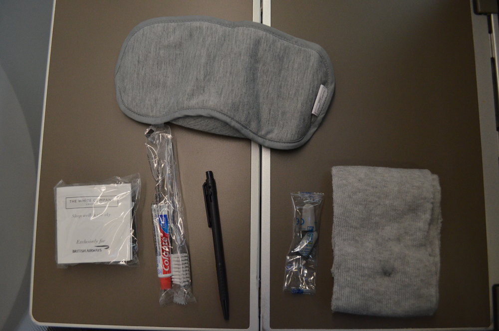 British Airways 787 business class – The White Company amenity kit contents