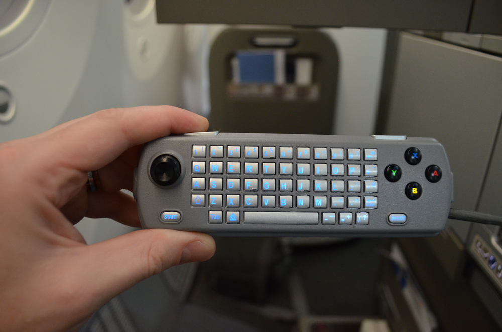 British Airways 787 business class – QWERTY keyboard controls