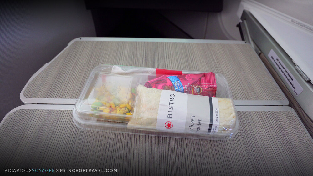 Air Canada A330 new business class – Pre-packaged meal