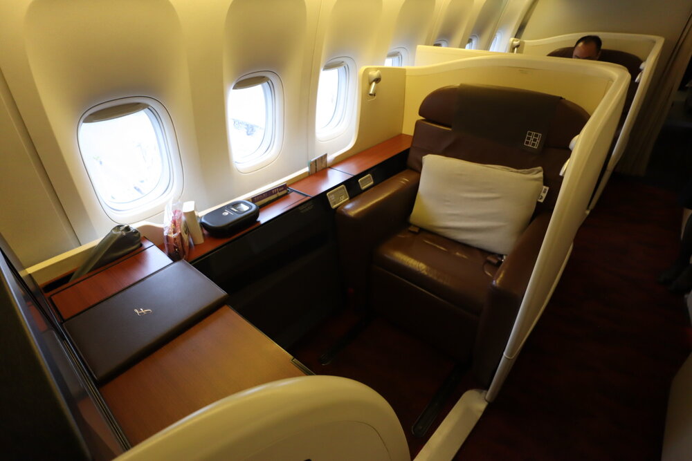 inside cabin photo of Japan Airlines First Class to Asia