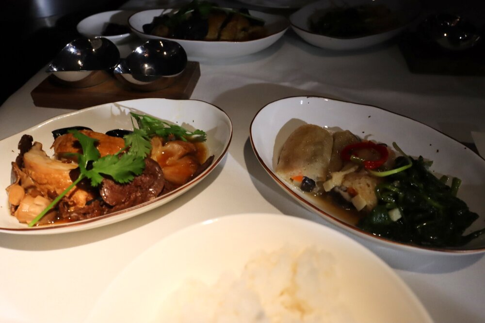 Cathay Pacific First Class – Braised chicken with rice