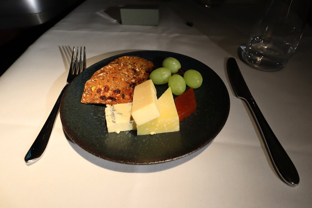 Cathay Pacific First Class – Cheese plate