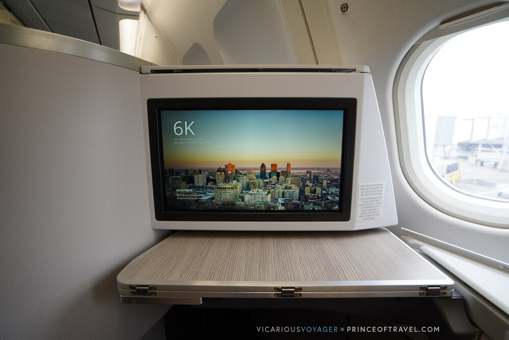 Air Canada A330 new business class – Entertainment screen