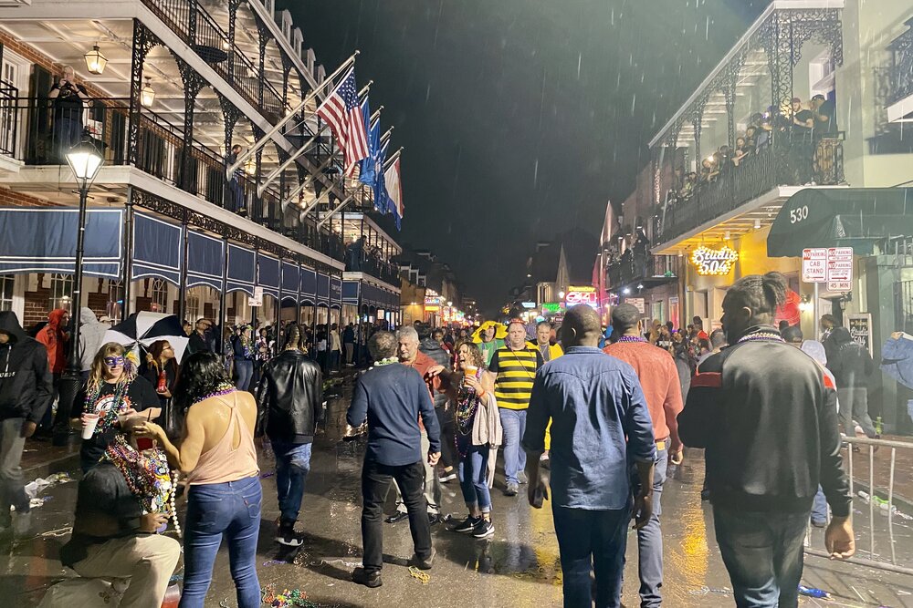 Bourbon Street on Fat Tuesday