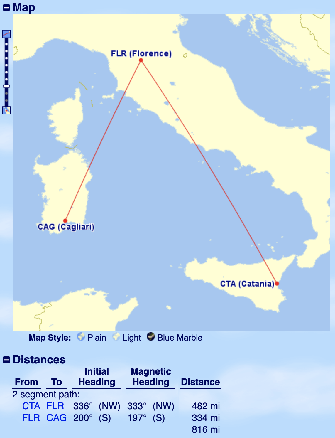 flight route on aeroplan