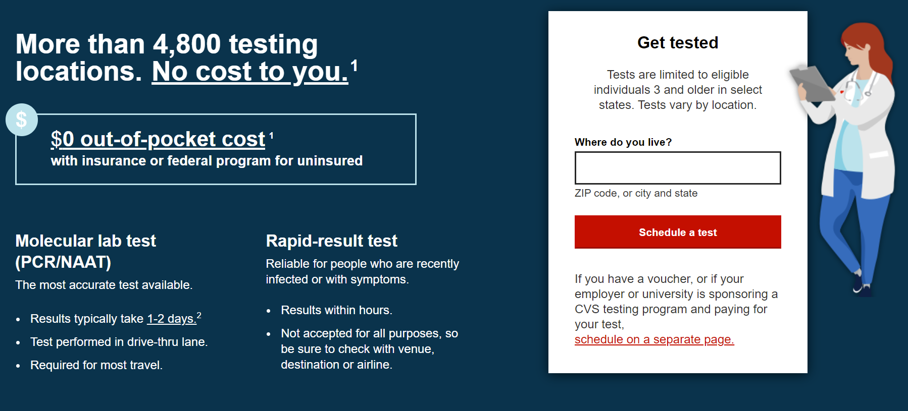 Free Covid test graphic from government website