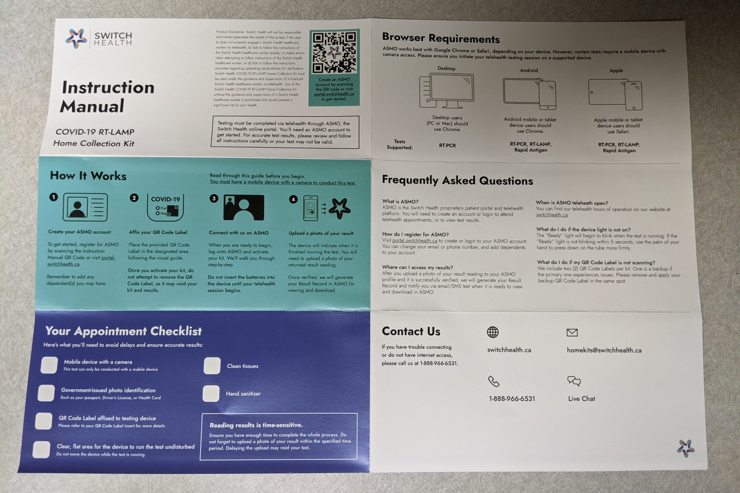 Switch Health RT-LAMP Test Kit – Instructions