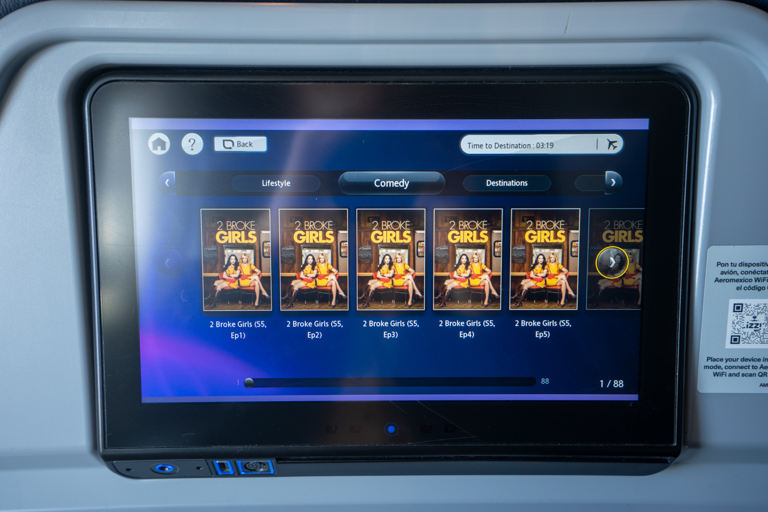 Aeromexico 737 business class – TV selection