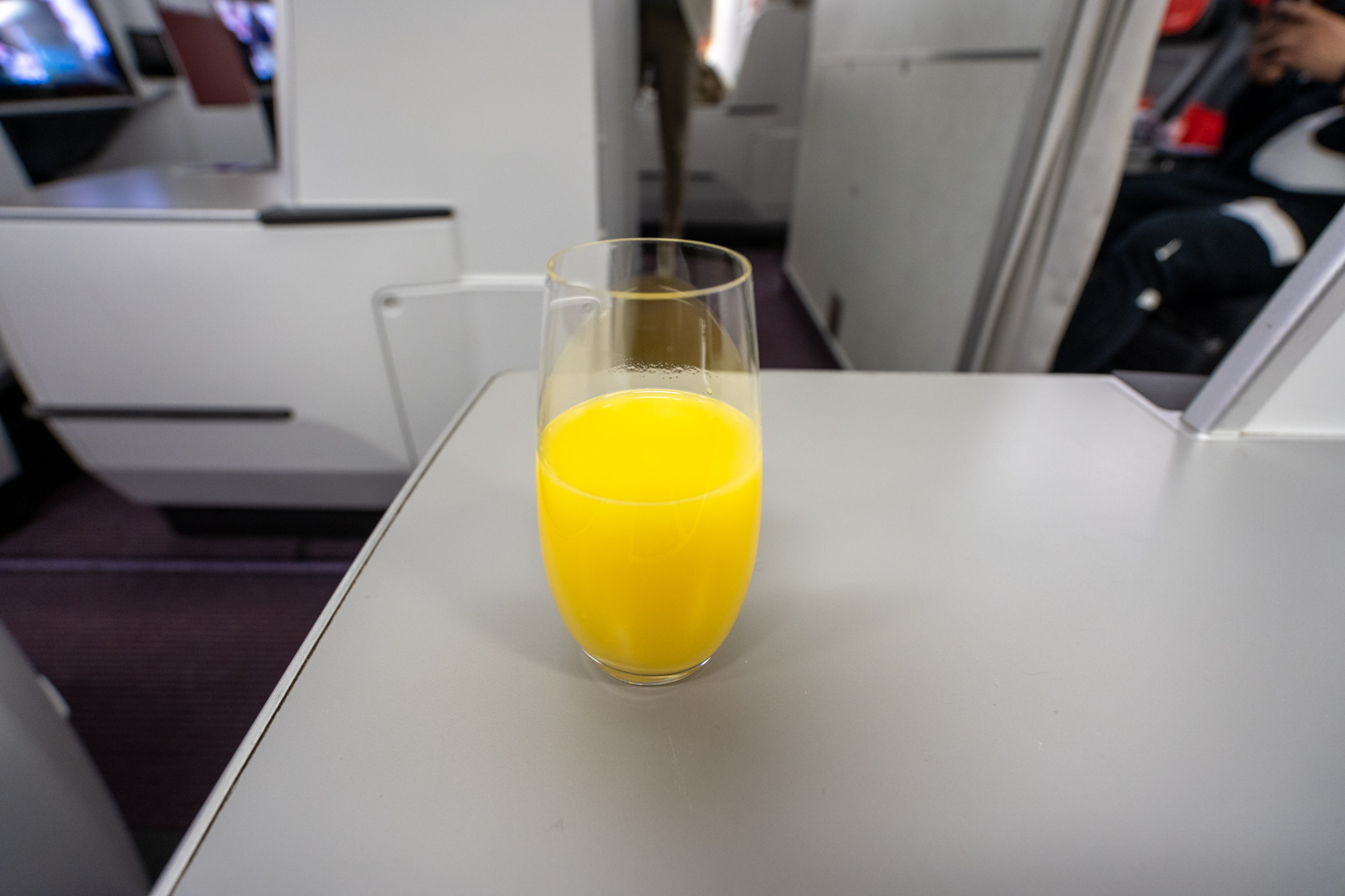 Austrian Airlines business class – Orange juice