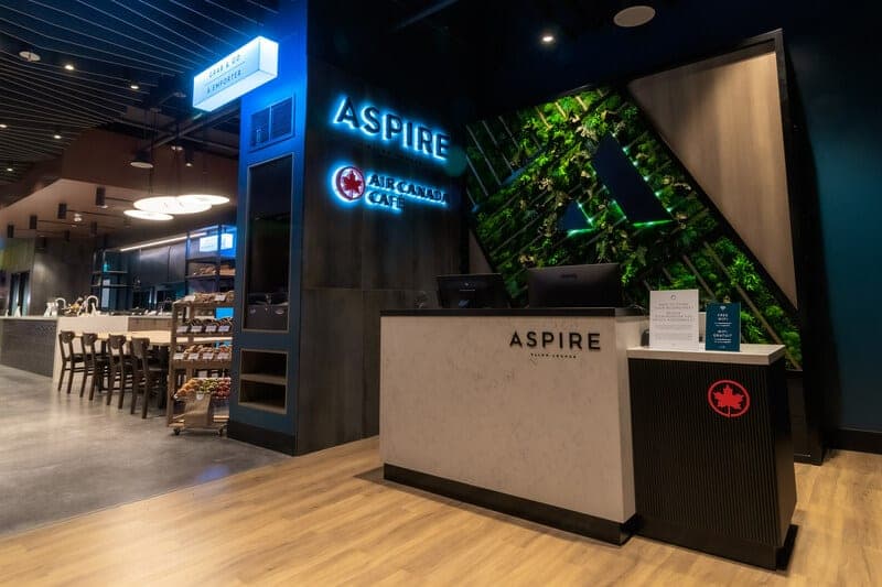 Inside the New Aspire Air Canada Café at Toronto Billy Bishop Airport