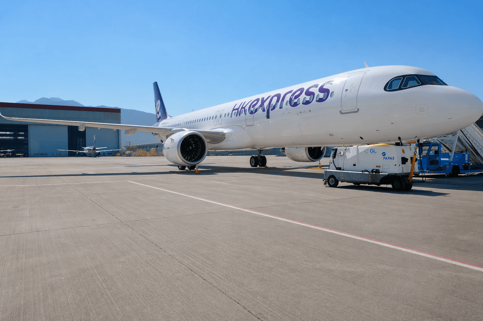 Hong Kong Express A321neo aircraft on the tarmac